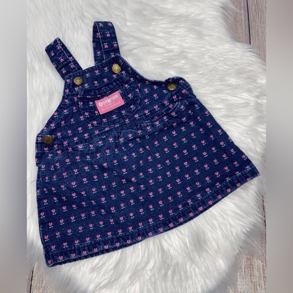 Vintage Oshkosh overall Vestbak skirt girls size 12 mo.